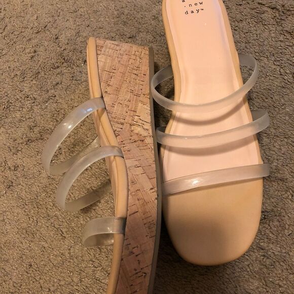 Target Brand 'A New Day' Cork and Clear Wedge Shoe Size 11 - Picture 5 of 5